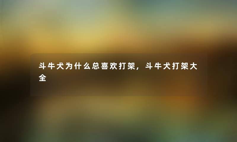 斗牛犬为什么总喜欢打架,斗牛犬打架大全
