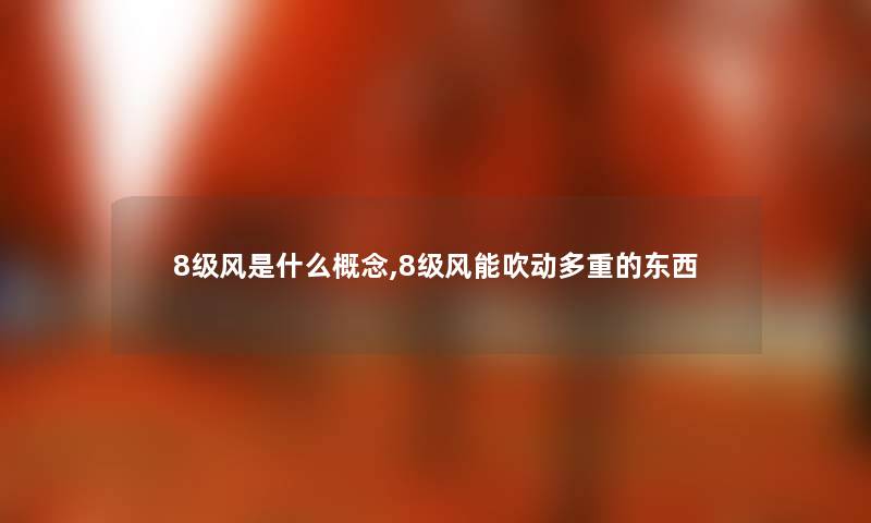 8级风是什么概念,8级风能吹动多重的东西