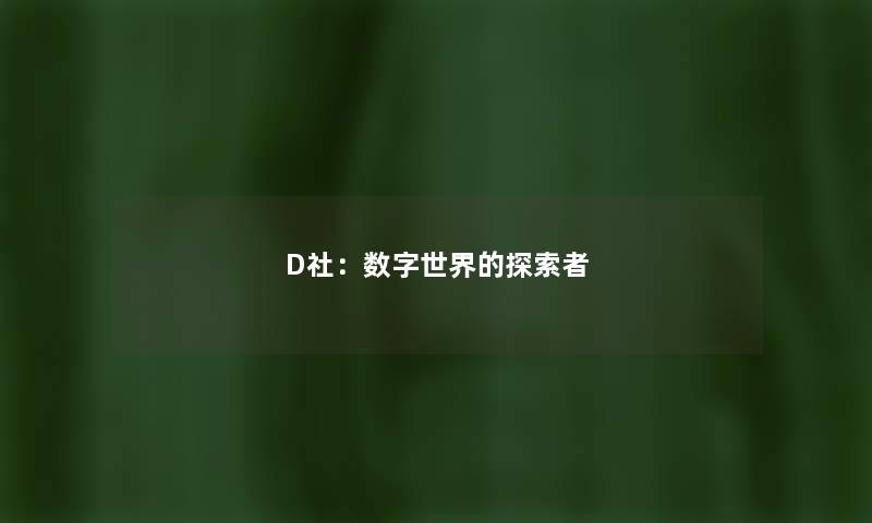 D社:数字世界的探索者