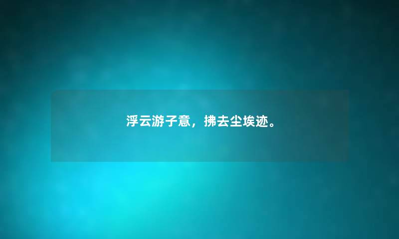 浮云游子意，拂去尘埃迹。