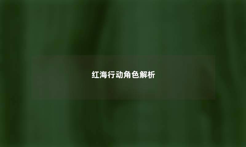 红海行动角色解析