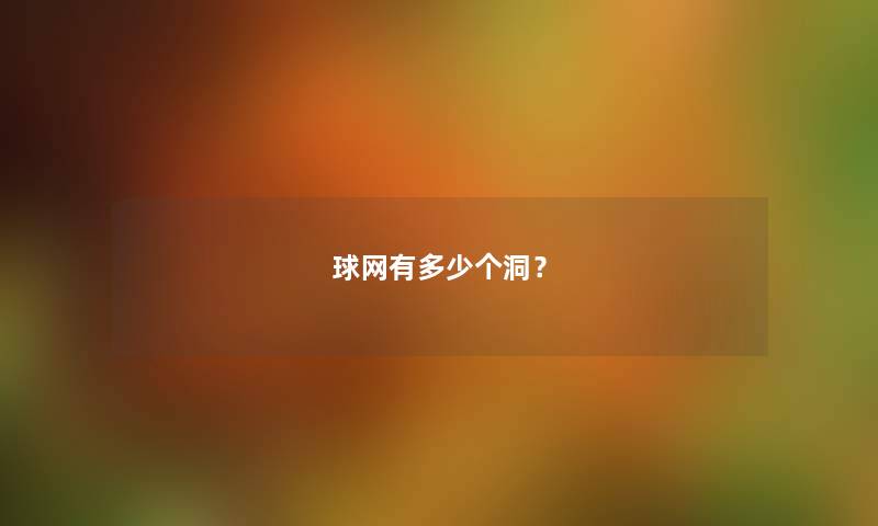 球网有多少个洞？