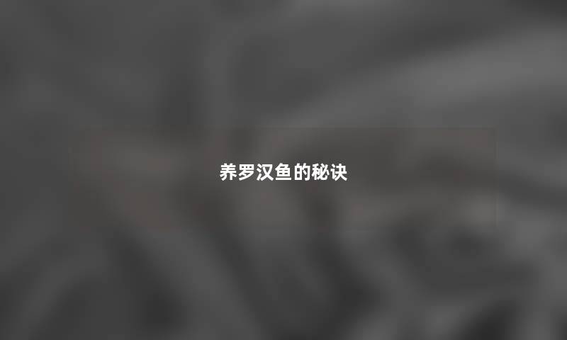 养罗汉鱼的秘诀
