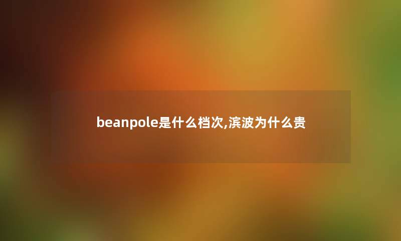 beanpole是什么档次,滨波为什么贵