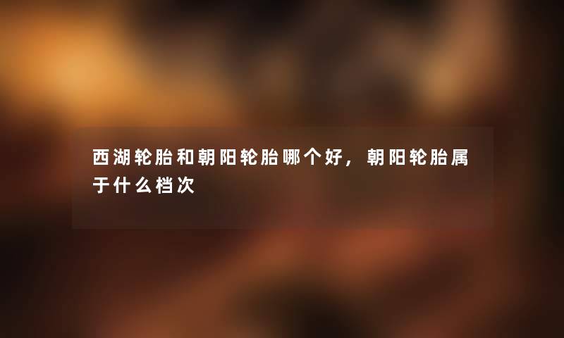 西湖轮胎和朝阳轮胎哪个好,朝阳轮胎属于什么档次