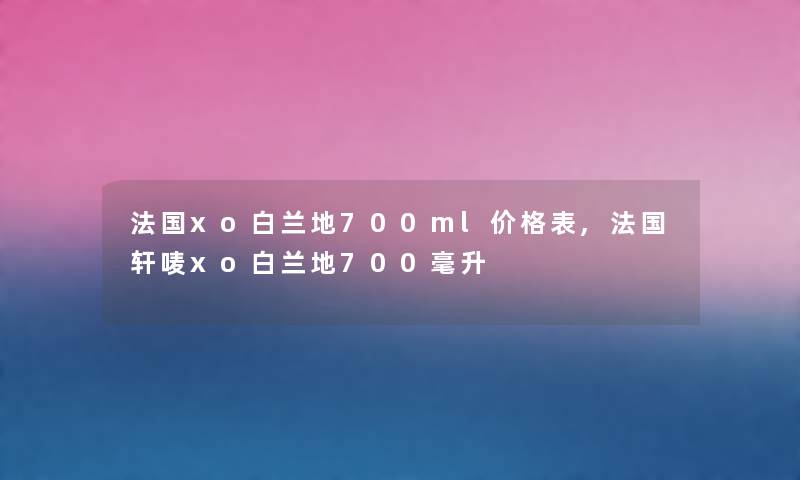 法国xo白兰地700ml价格表,法国轩唛xo白兰地700毫升
