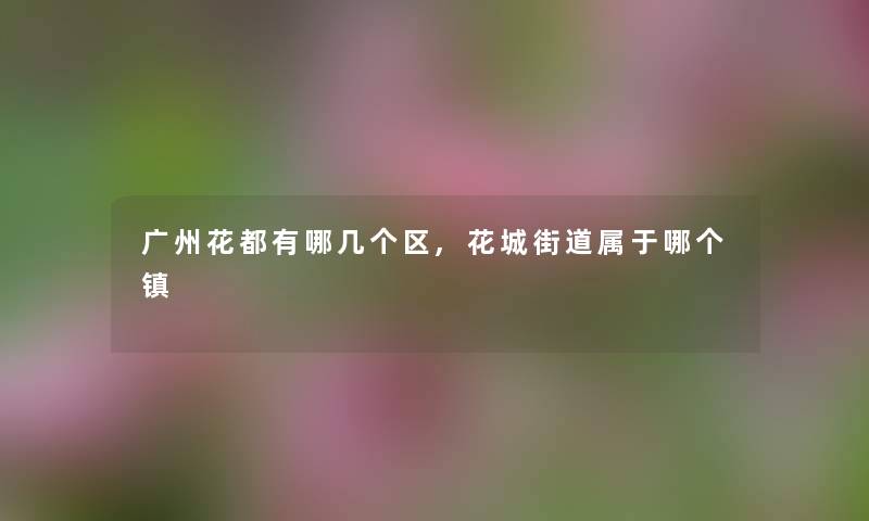 广州花都有哪几个区,花城街道属于哪个镇