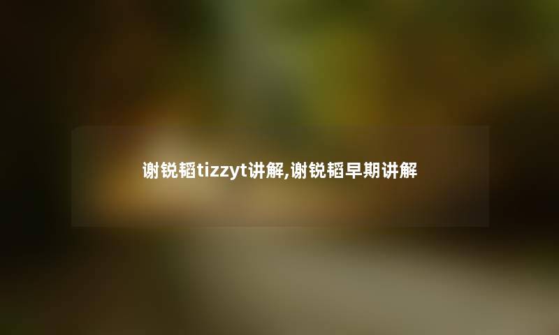 谢锐韬tizzyt讲解,谢锐韬早期讲解