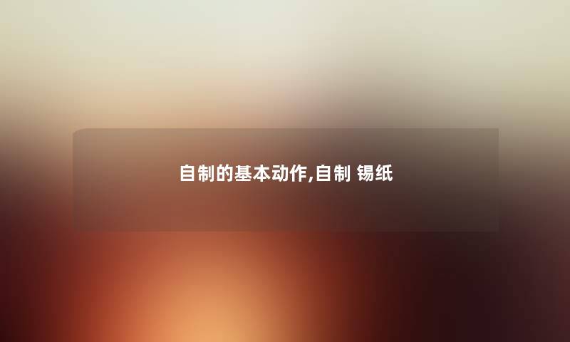 自制的基本动作,自制 锡纸