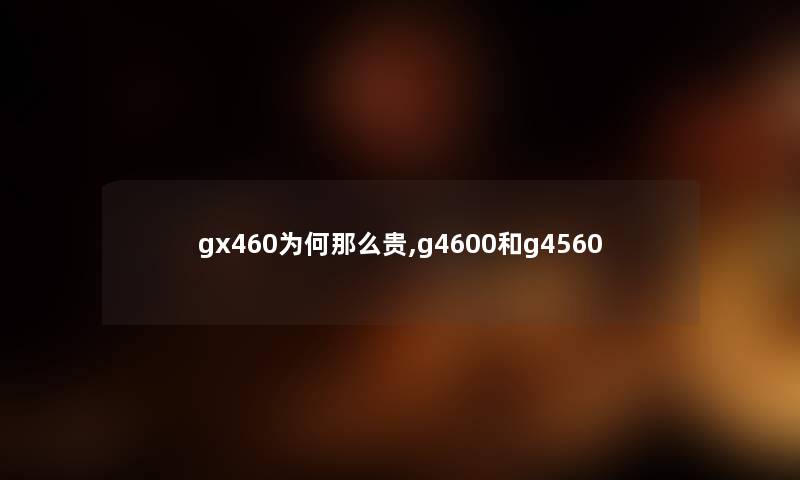 gx460为何那么贵,g4600和g4560