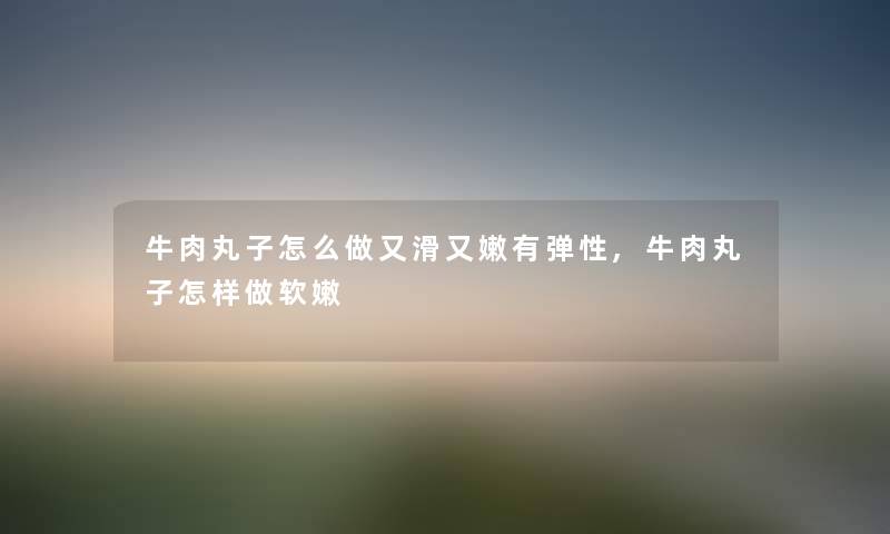 牛肉丸子怎么做又滑又嫩有弹性,牛肉丸子怎样做软嫩