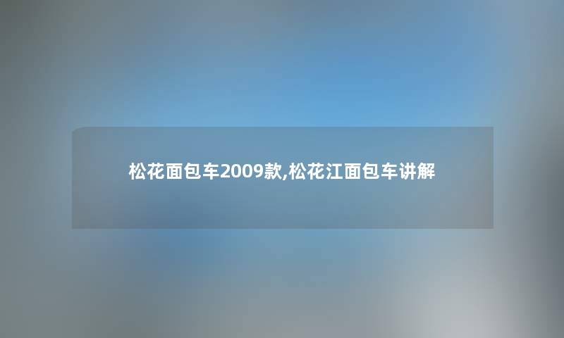 松花面包车2009款,松花江面包车讲解