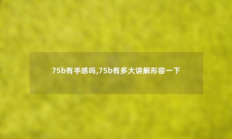 75b有手感吗,75b有多大讲解形容一下