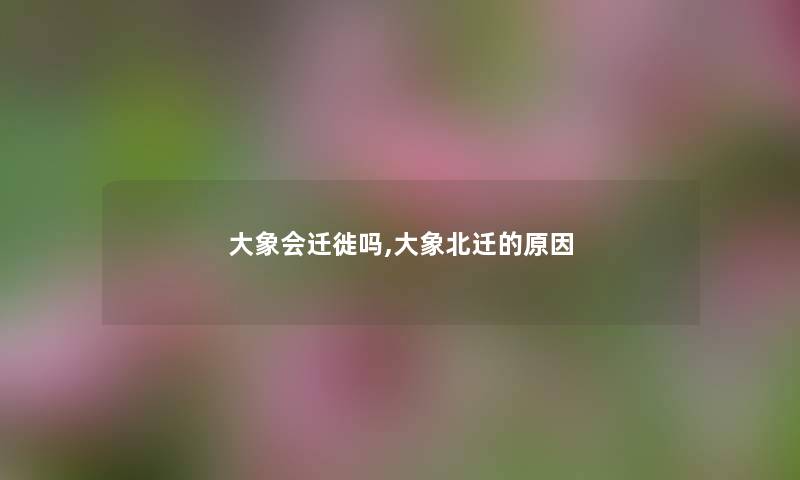 大象会迁徙吗,大象北迁的原因