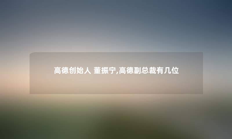 高德创始人 董振宁,高德副总裁有几位