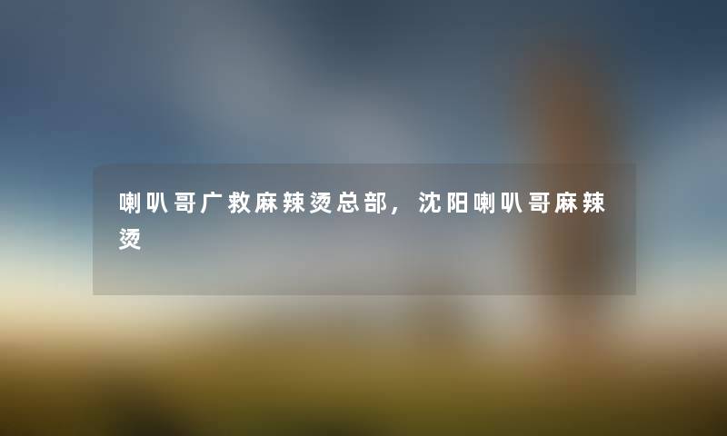 喇叭哥广救麻辣烫总部,沈阳喇叭哥麻辣烫
