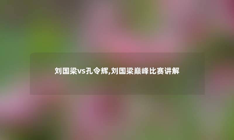 刘国梁vs孔令辉,刘国梁巅峰比赛讲解